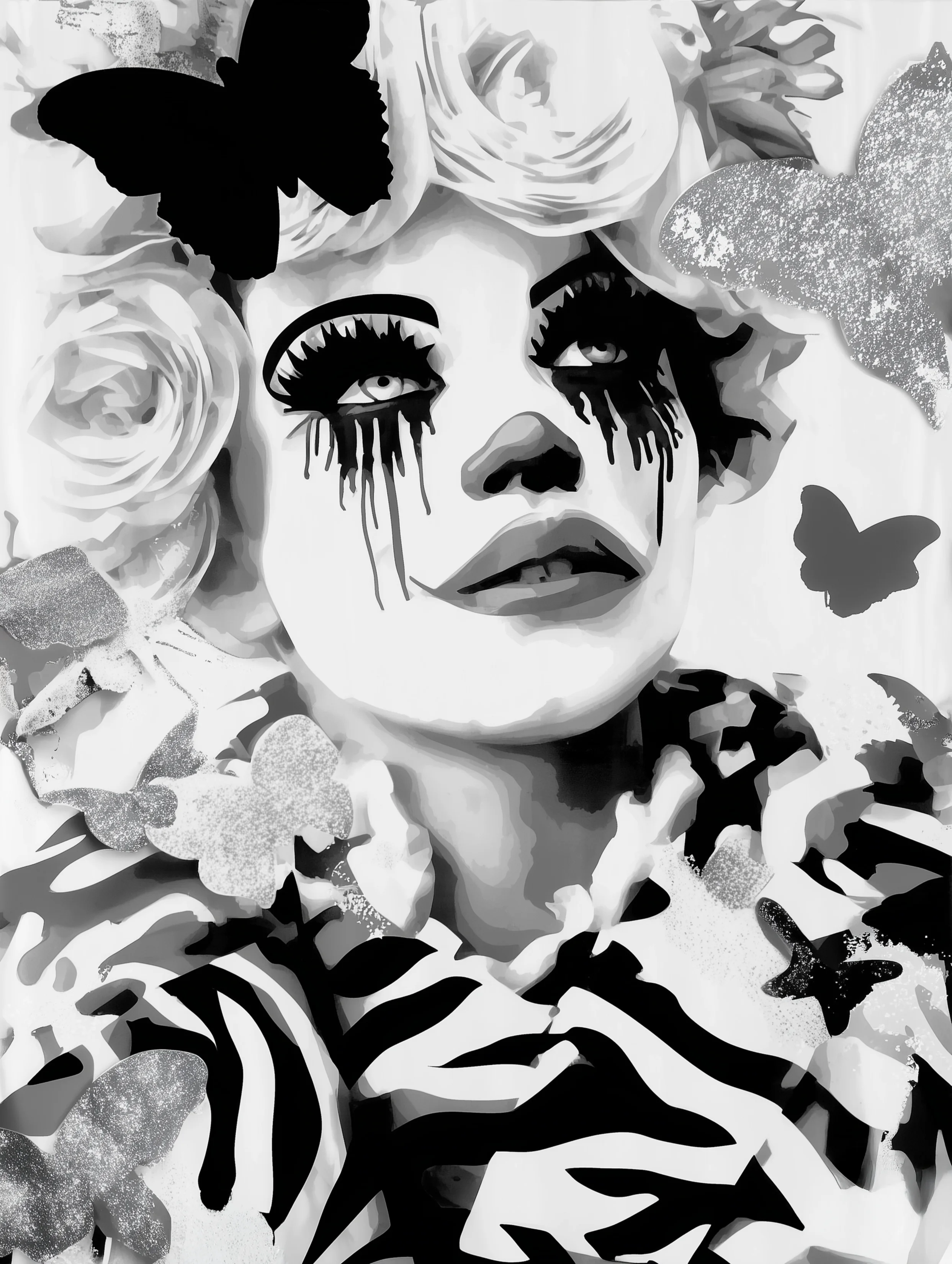 Free printable crying coloring page for adults featuring crying clown coloring page